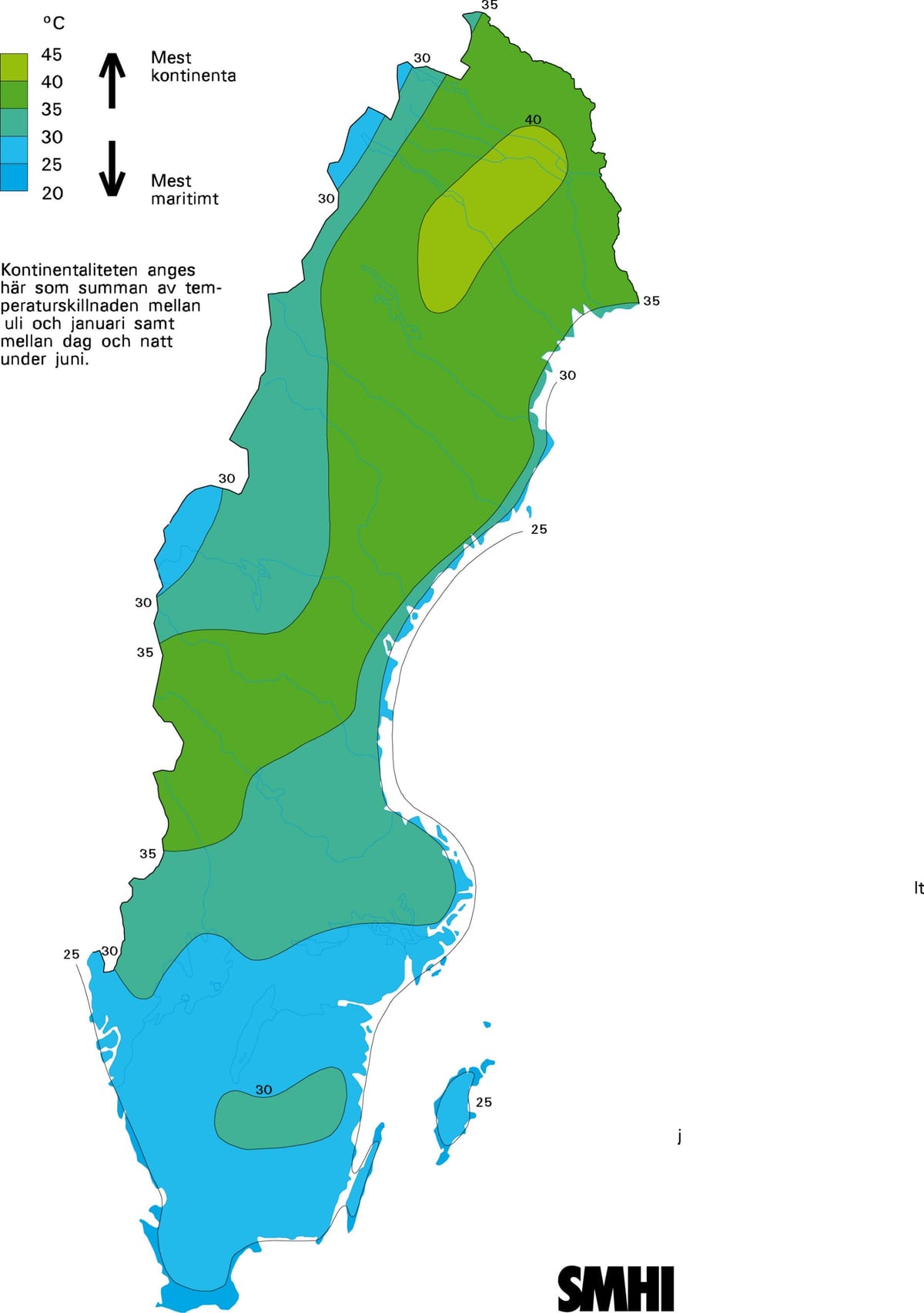 klima mapa Švédsko