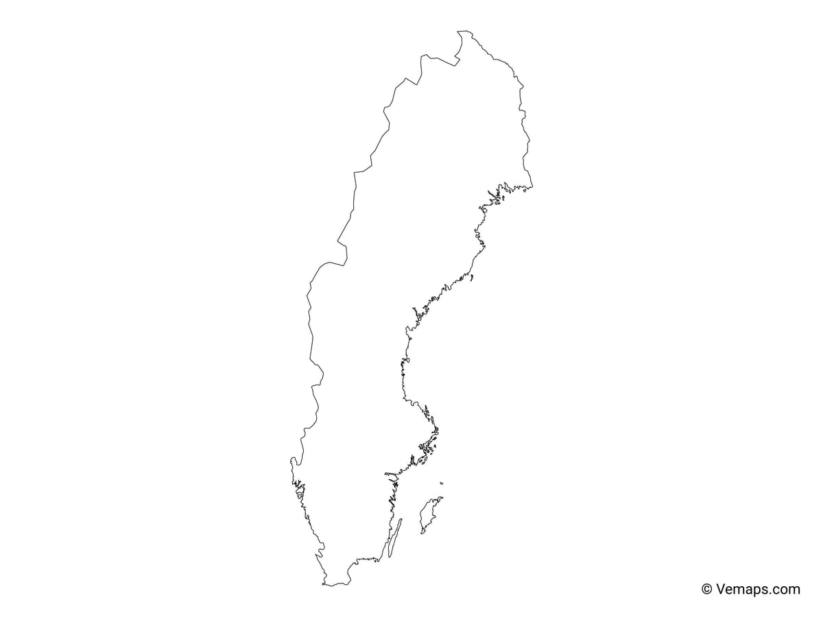 mapa Švédska vektor