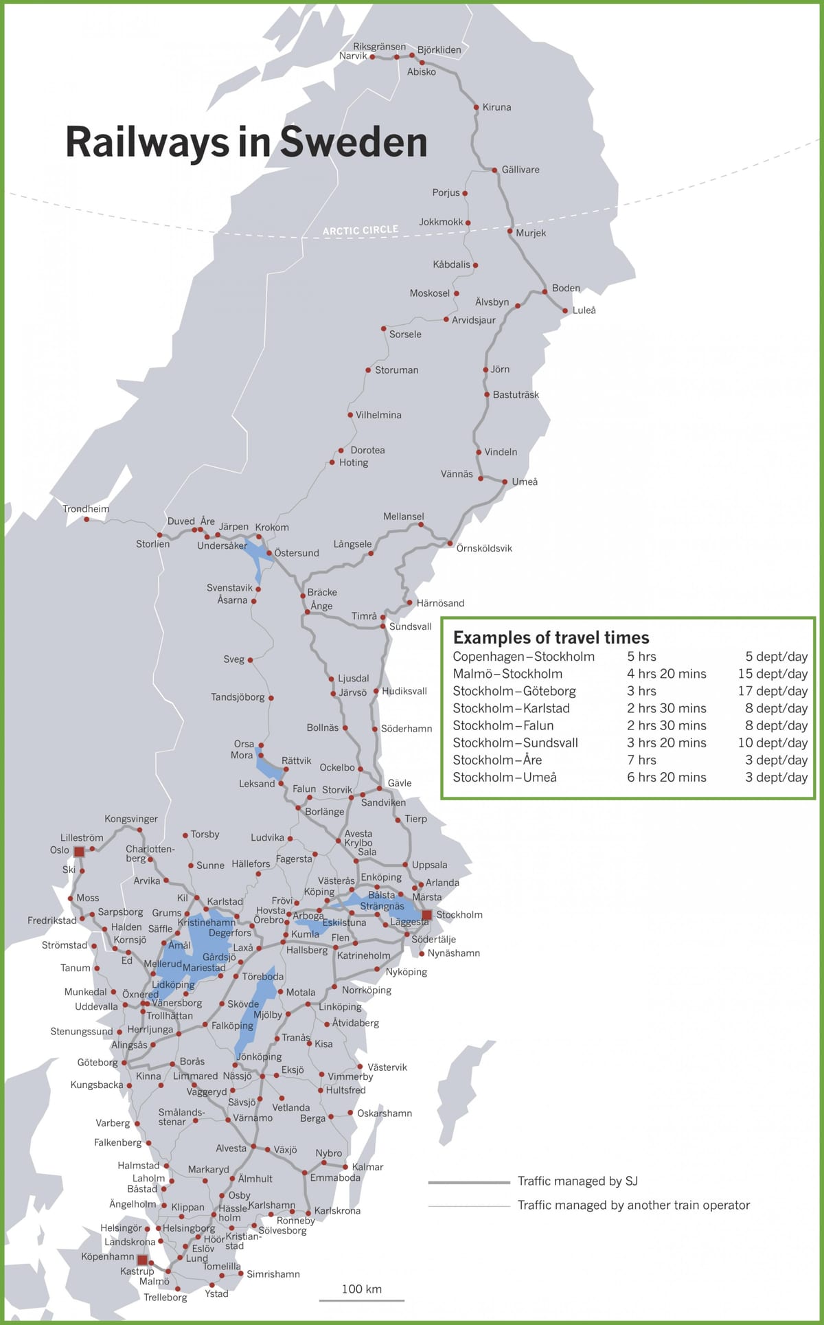 vlak mapa Švédsko