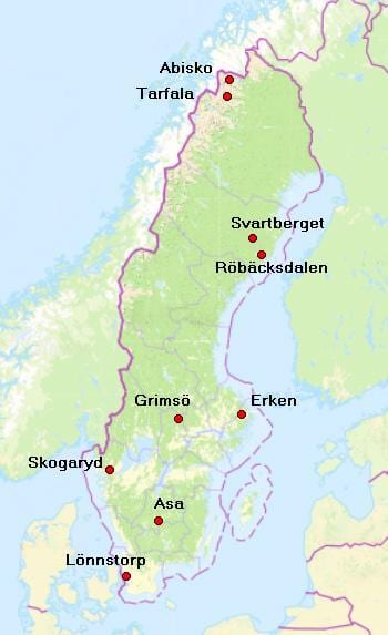 mapa abisko Švédsko