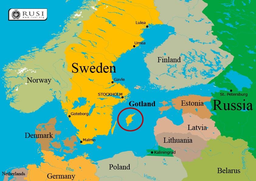 mapa Gotland ve Švédsku