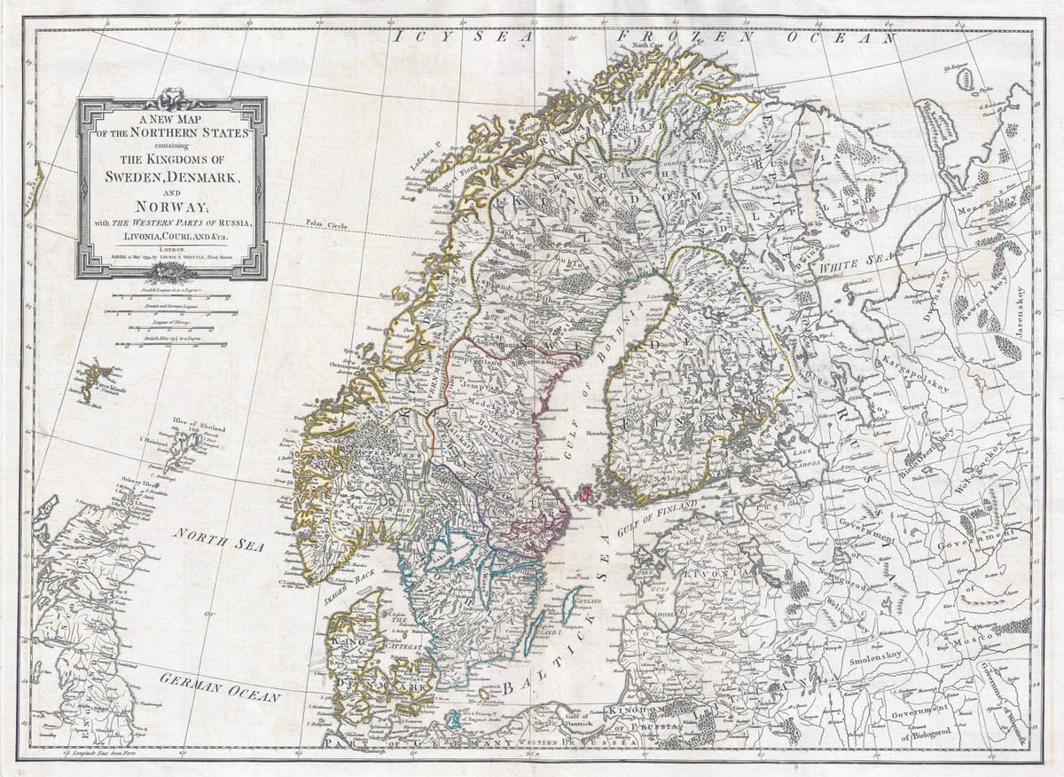 staré Švédsko mapa
