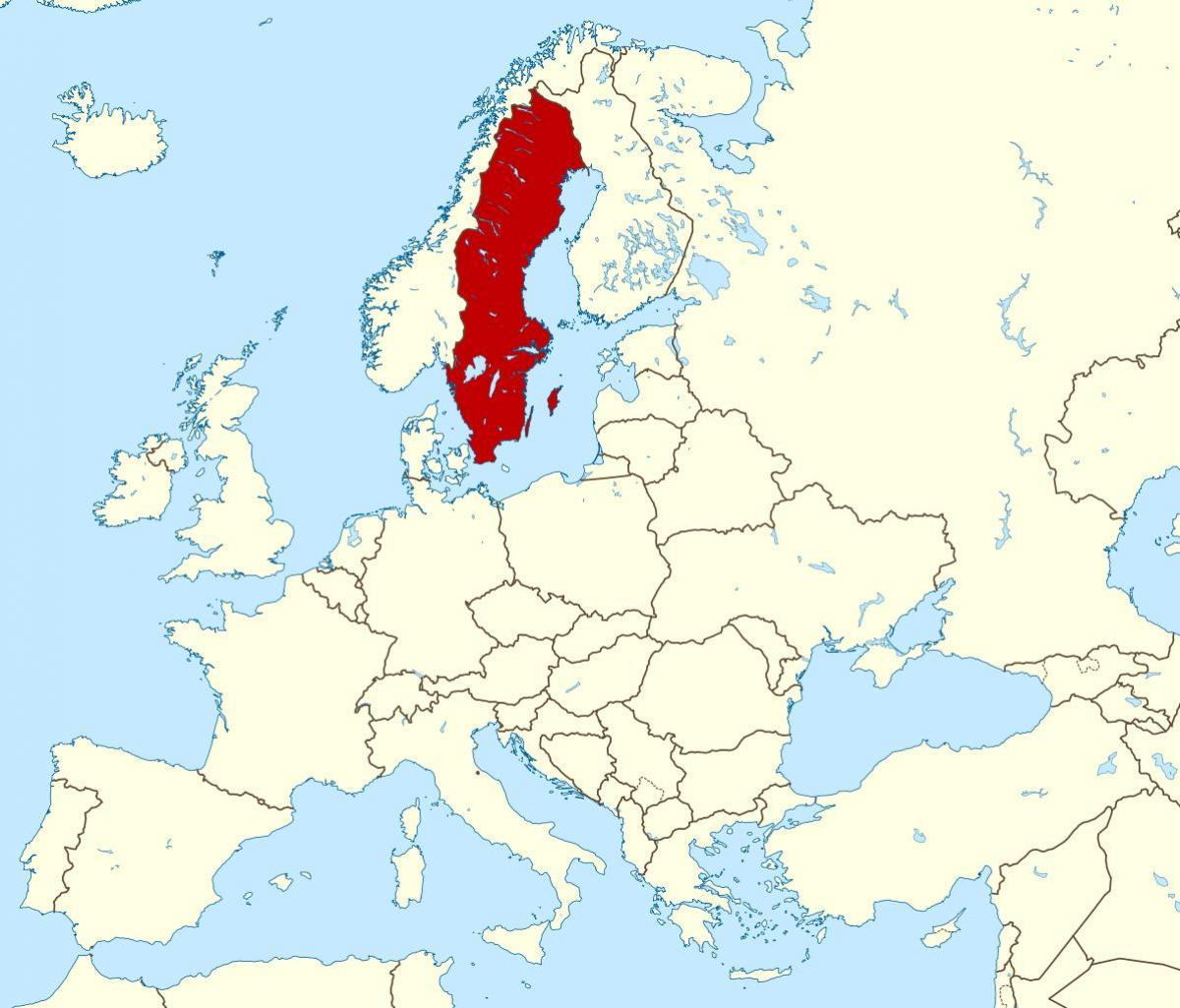 mapa Evropy Švédsko