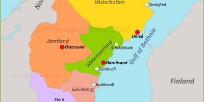 Město Švédska mapě