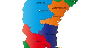 Mapa švédských krajů