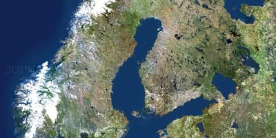Mapa Švédska satelitní