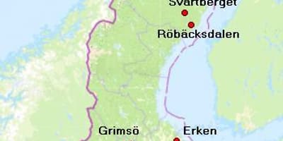 Mapa abisko Švédsko