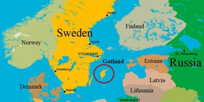 Mapa Gotland ve Švédsku
