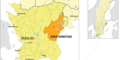 Mapa Kristianstad Švédsko