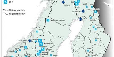Švédská lyžařská střediska mapa