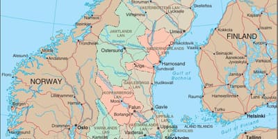 Podrobná mapa Švédska