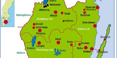 Mapa smalandu Švédsko