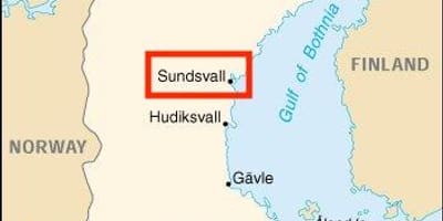 Mapa Sundsvall Švédsko
