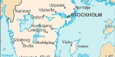 Mapa Vaxjo Švédsko